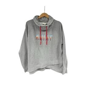 Ariat Women's REAL Crossover Sweatshirt Gray Cowl Neck color Logo Spell Out XXL